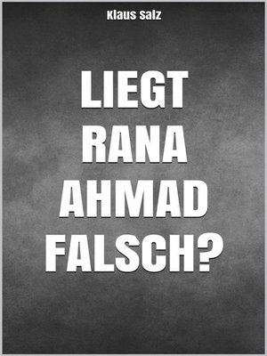 cover image of Liegt Rana Ahmad falsch?